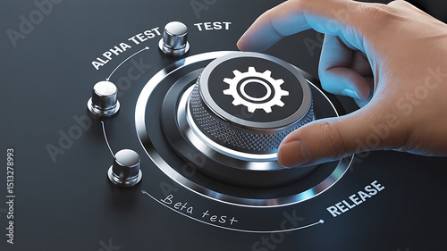 Software Development Lifecycle with Testing Phases, software development, alpha testing, beta testing, release phase, software lifecycle.	