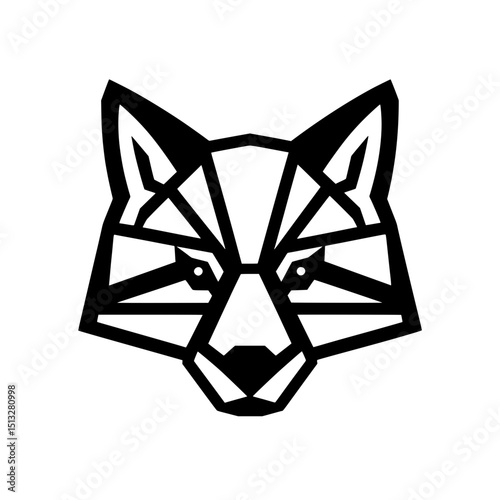 A minimalist black and white vector icon depicting the head of a fox 