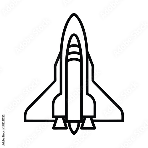 space shuttle outline vector in stylized line art
