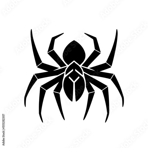Tribal/Geometric Style Spider Silhouette