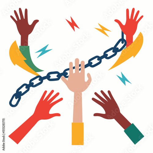 Anti-Human Trafficking Awareness Vector Set – Stop Exploitation Icons and Freedom Concepts