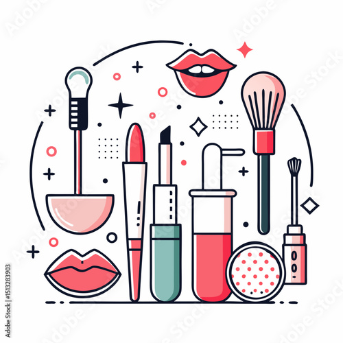 National Lipstick Day Vector Set – Cosmetics, Lipstick Shades, and Beauty Icons