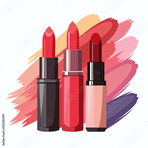 National Lipstick Day Vector Set – Cosmetics, Lipstick Shades, and Beauty Icons