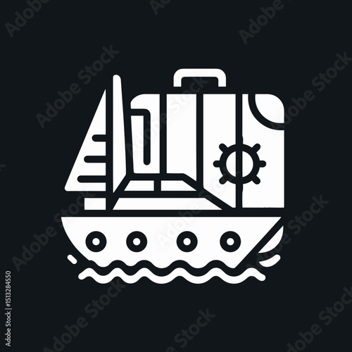 Illustration of a boat for a maritime journey in a modern graphic style
