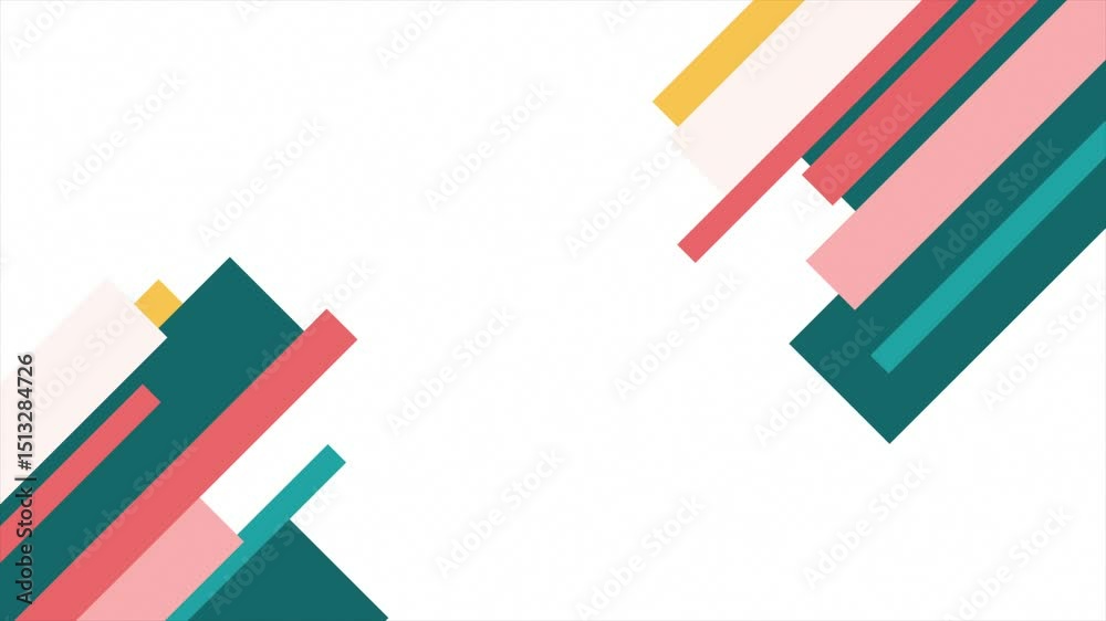 colourful multiple diagonal rectangular shapes wiggling for logo reveal and presentation modern design loop able geometrical background