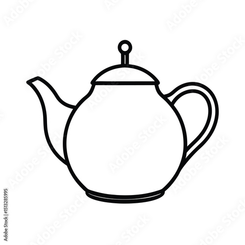 tea pot silhouette on white background