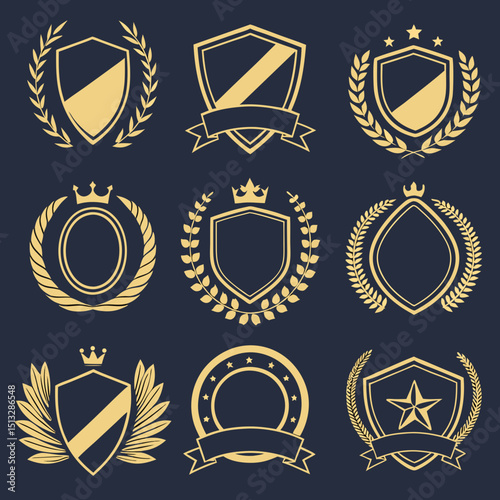 set of golden shields