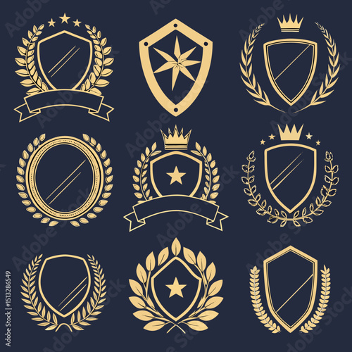 set of golden shields