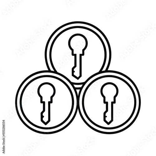 three black keys security access unlock vector
