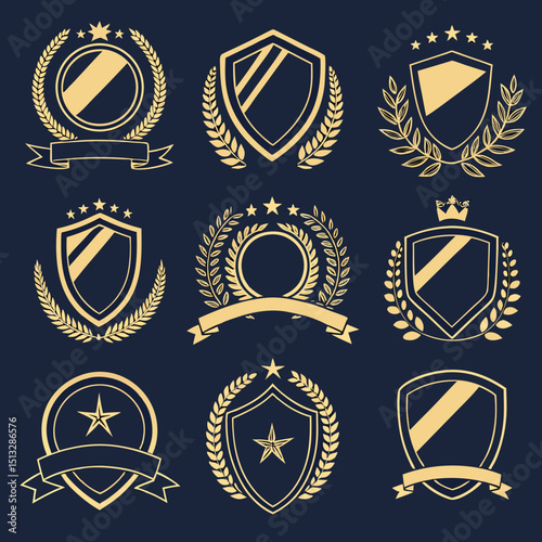 set of golden shields