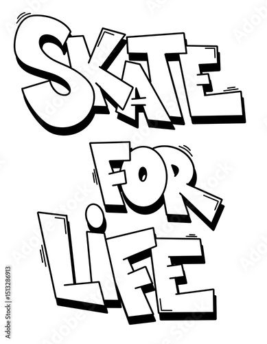 graffiti lettering art poster design isolated in black and white