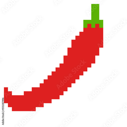 Pixel Art of Red Chili Pepper