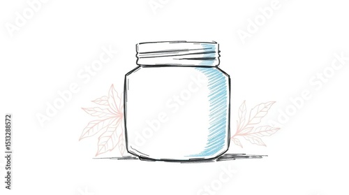 Elegant Hand-Drawn Sketch White Cosmetic Jar Mockup
