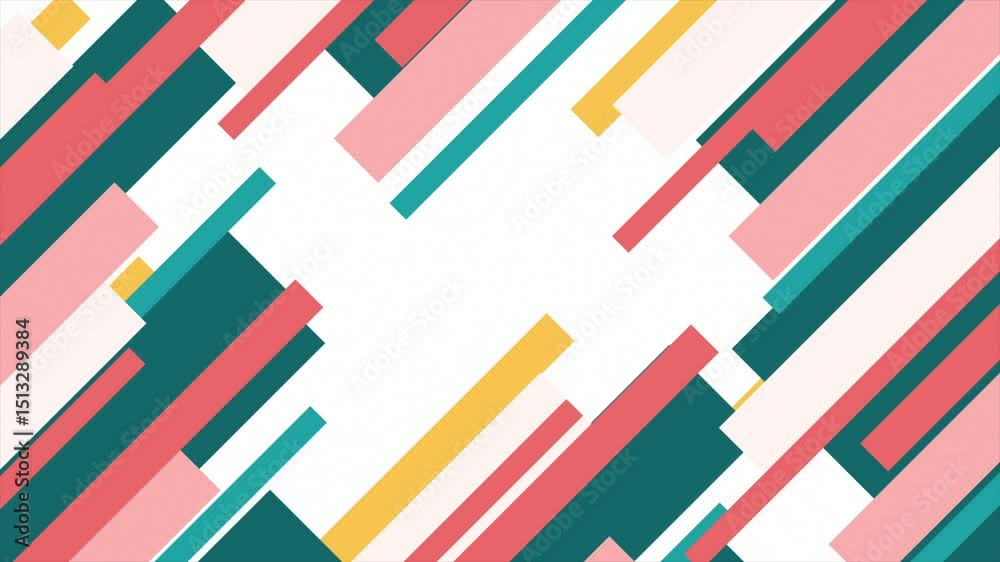colourful multiple diagonal rectangular shapes wiggling for logo reveal and presentation modern design loop able geometrical background