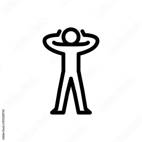 no hear gesture outline icon. figure no listening line art illustration.
