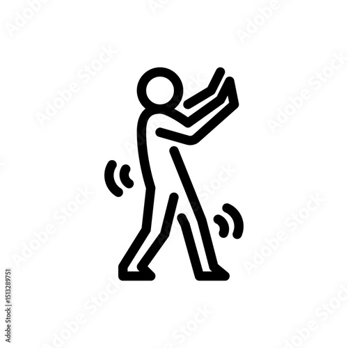 fear gesture outline icon. figure scared line art illustration.