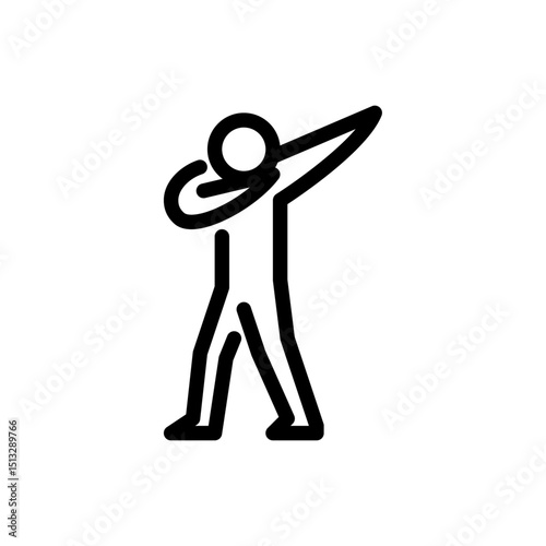 dab gesture outline icon. figure celebrating line art illustration.