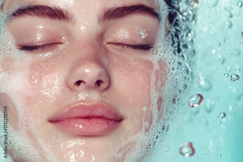  Photo the beauty and texture of healthy skin with a focus on hydration and natural glow. 