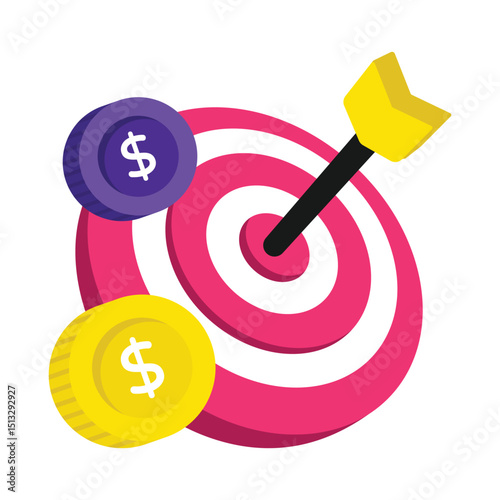 Financial Goal Vector style icon. Eps 10 file