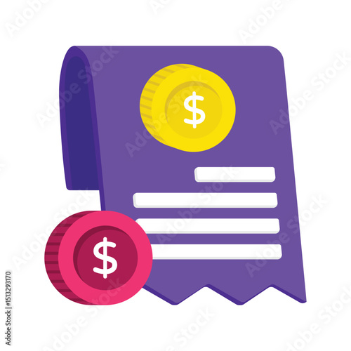 Investment Invoice Vector style icon. Eps 10 file