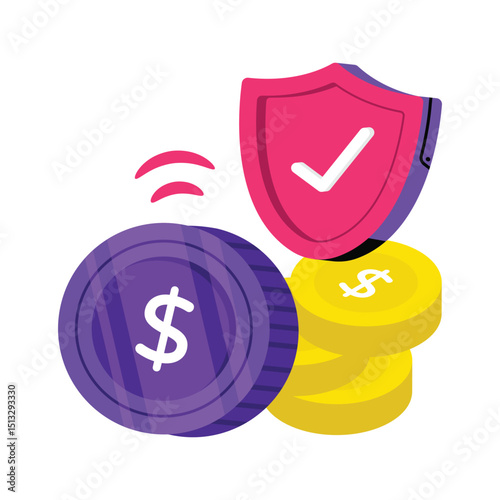 Financial Security Vector style icon. Eps 10 file