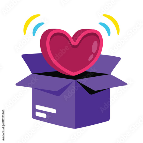Charity Through Love Vector style icon. Eps 10 file