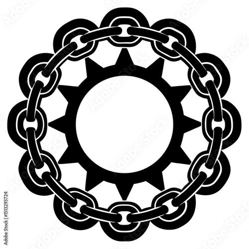 chain vector silhouette illustration isolated on white background