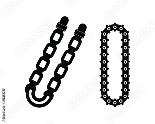 chain icon vector silhouette illustration isolated on white background