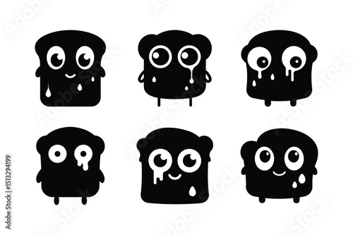 set of funny cartoon monsters