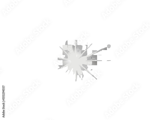 Shattered Glass Impact Effect
Abstract Splintered Hole for Damage or Breaking