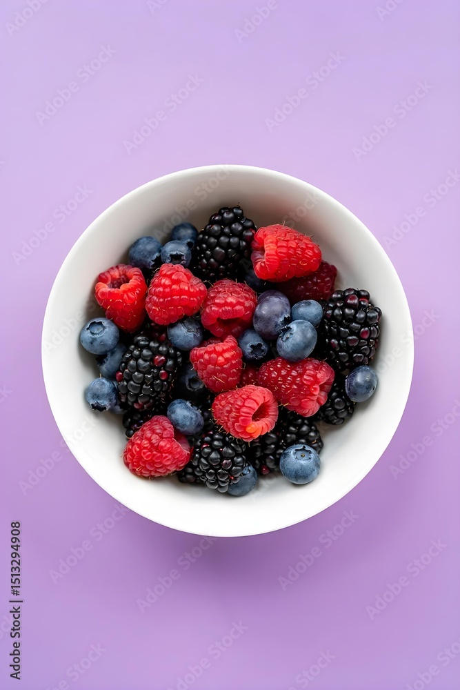 Fresh Mixed Berries in Ceramic Bowl on Pastel Background – Healthy Clean Food Fresh Mixed Berries in Ceramic Bowl on Pastel Background – Healthy Clean Food