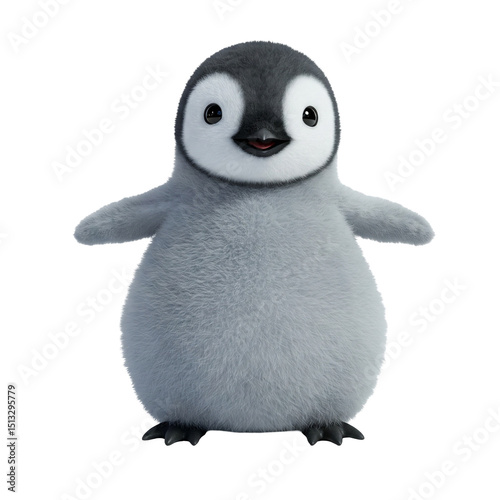 3d penguin in winter clothes
