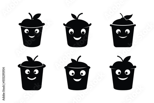 trash can icon set vector
