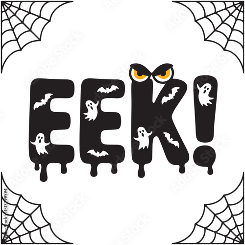 Spooky halloween eek ghost bats design