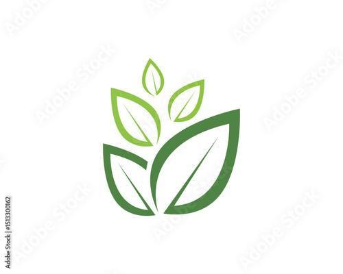 leaf green nature logo and symbol template Vector