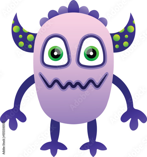 cute monster colorful vector design mascot. Design for digital print and coloring book