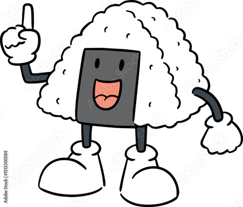Illustration of japanese rice ball
