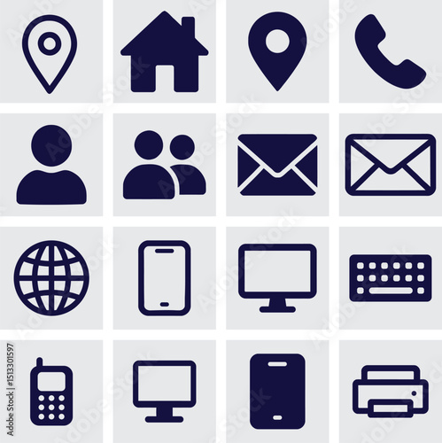 High resolution communication icons set for web and print design