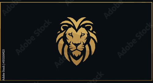 A golden lion's head logo on a black background, stylized with sharp, geometric lines.