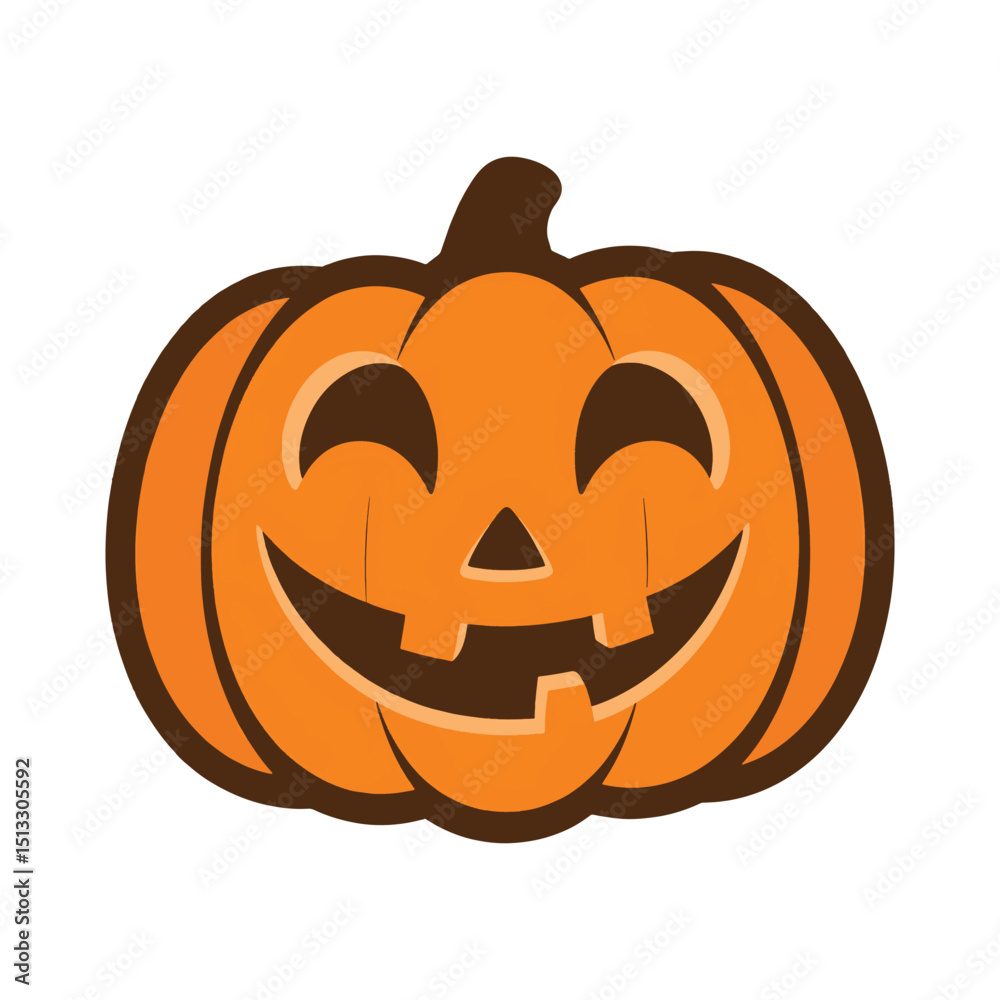 Fototapeta premium Happy smiling jack o lantern halloween pumpkin
