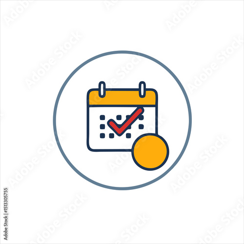 Simple Administrative Assistant Logo Design, Featuring a Calendar and Checkmark in a Circular Layout