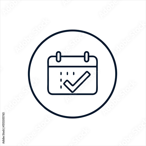 Administrative Assistant Logo Design, Featuring a Calendar and Checkmark in a Circular Layout