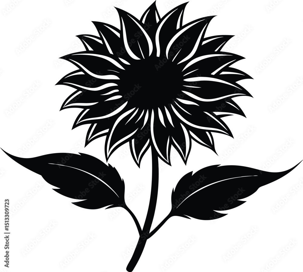 Sunflower Vector, Sunflower Silhouette Clipart Vector Design Sunflower Vector, Sunflower Silhouette Clipart Vector Design