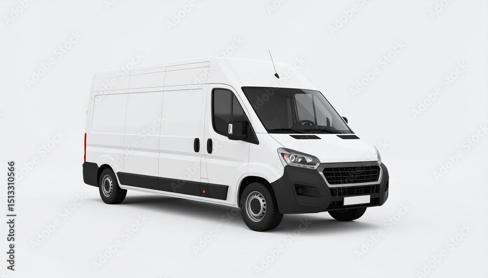 Naklejka premium Cargo van isolated on background. 3d rendering