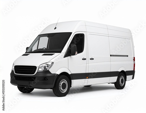 Cargo van isolated on background. 3d rendering 