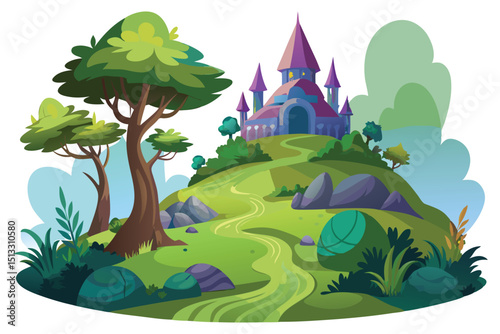 Hill in enchanted forest