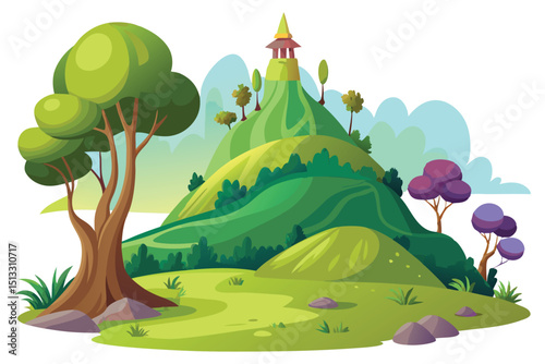 Hill in enchanted forest