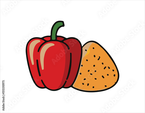 vector illustration of a red pepper