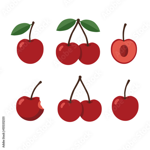 A vibrant and juicy cherries in a cheerful summer style.