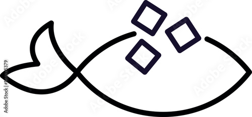 Frozen Fish Minimalistic Sign for Web and Graphic Design, Apps, Banners, Social Network and Cards